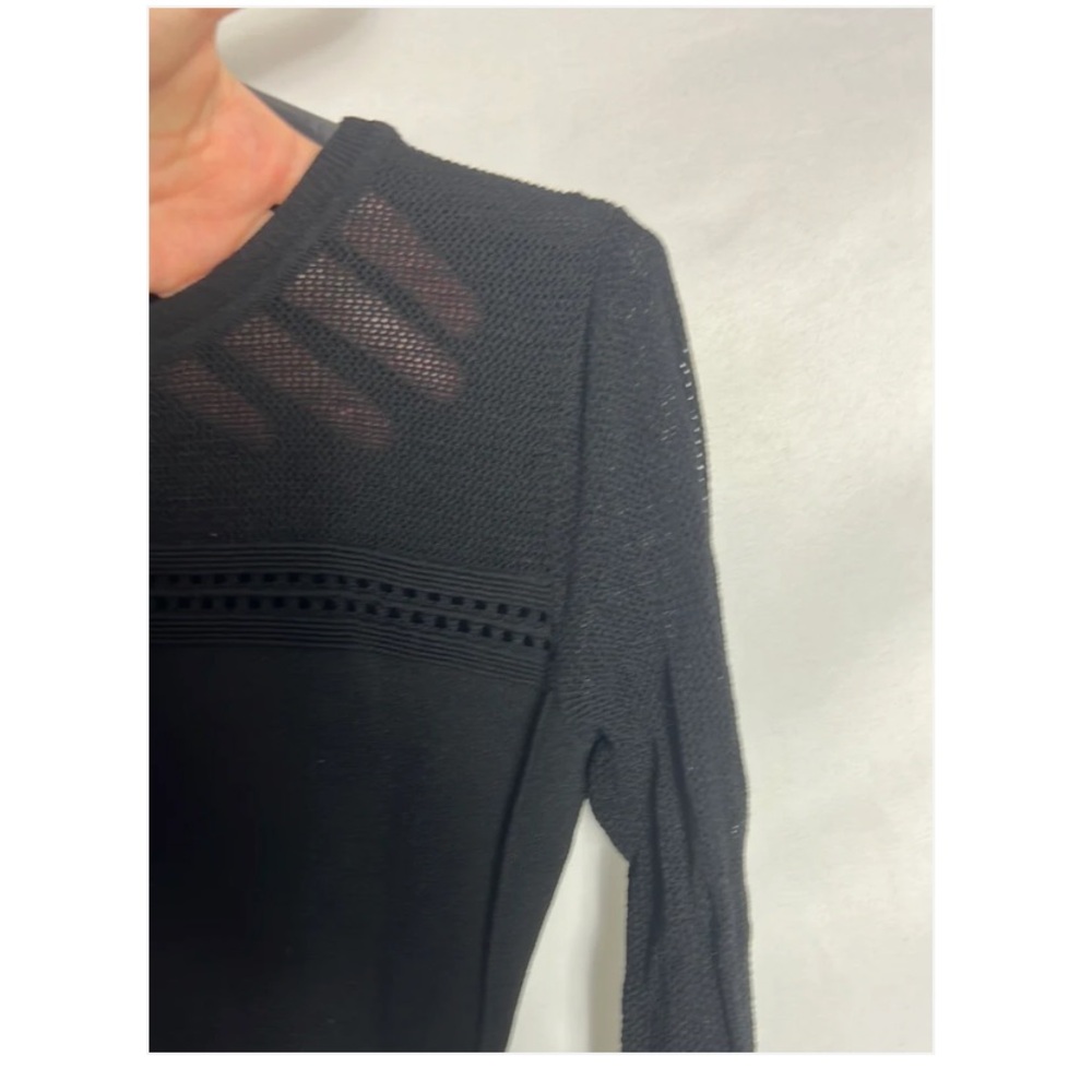 Zara Elegant Black Long Sleeve Tie-Front Top - Picture 5 of 6
